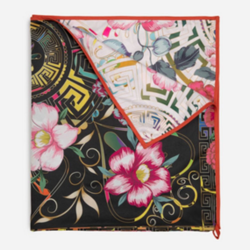 Johnny Was Floral Peace Beach Blanket 65”x70” NWT
